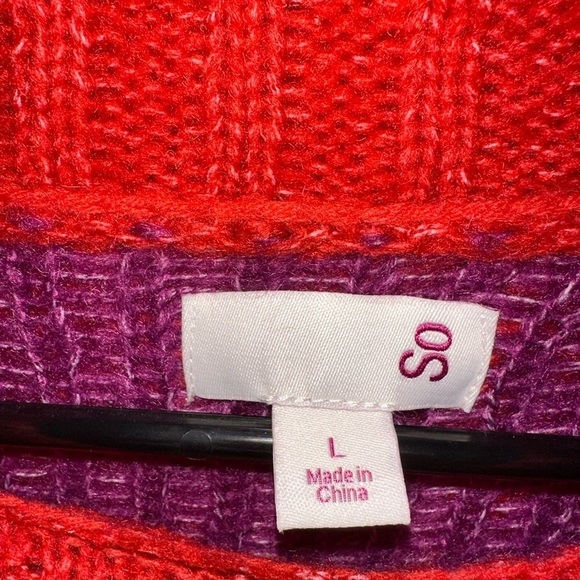 So juniors knit cowl neck tunic printed sweater L NWT fall winter - Picture 7 of 8